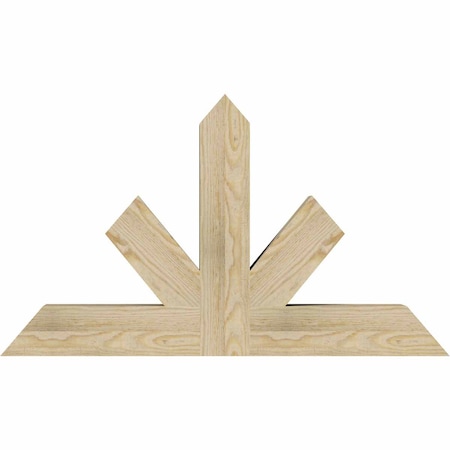 Ekena Millwork Saratoga Rough Sawn Timber Gable Bracket, Douglas Fir, 36"W x 21"H x 4"D x 4"F, 14/12 Pitch GBW036X21X0404SAR00RDF